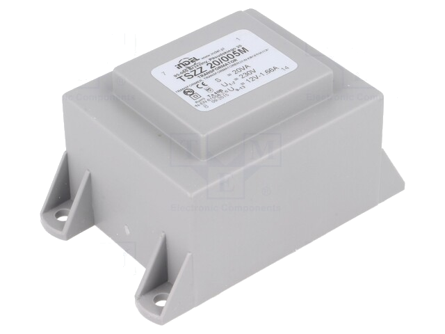 Transformator: ingegoten; 20VA; 230VAC; 12V; 1,66A; PCB; IP00 Transformator: ingegoten; 20VA; 230VAC; 12V; 1,66A; PCB; IP00